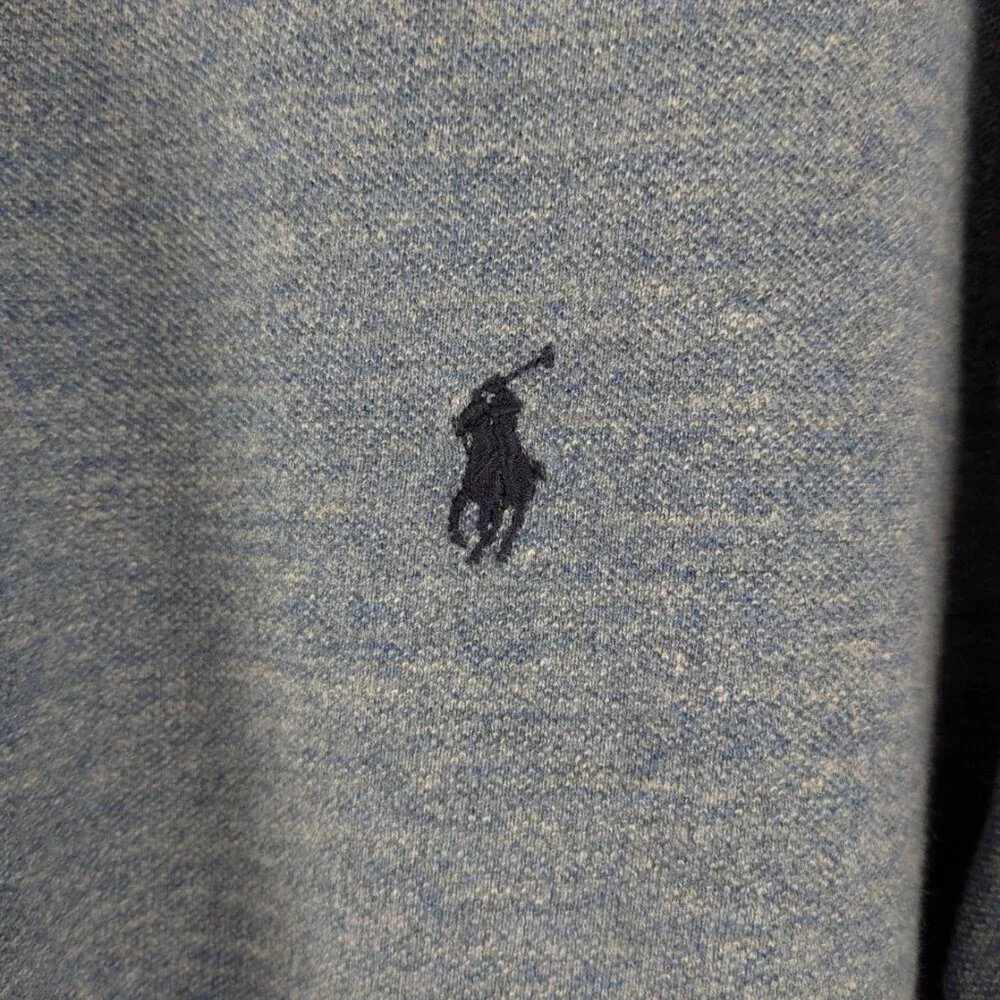 Polo short sleeve medium blue cotton shirt, XXL 2XL